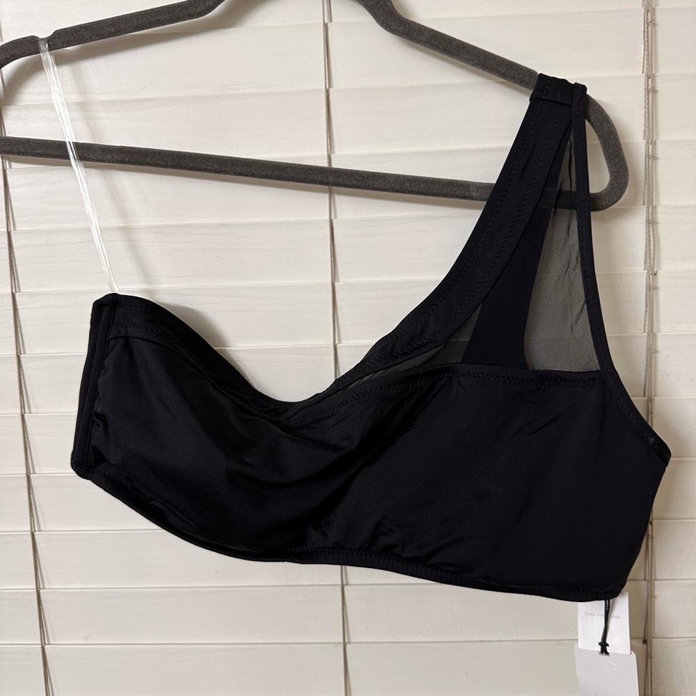 Black One-Shoulder Asymmetrical Bra